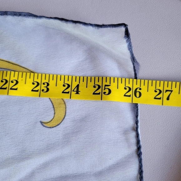 Vintage Psychedelic Yellow Pink Swirl Sheer Scarf 25x26 Mod Groovy Y2K Boho - Picture 3 of 4